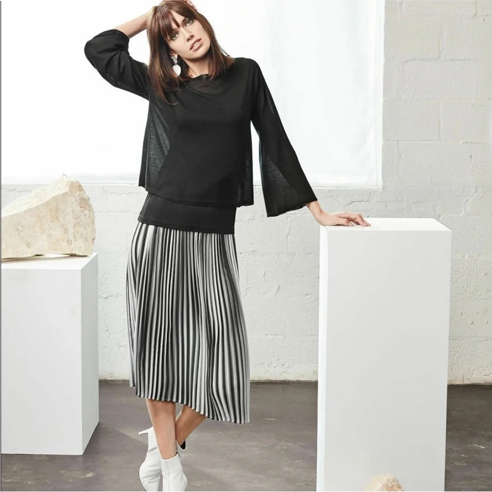 NWT Eileen Fisher Pleated Ombre Skirt Small NWT